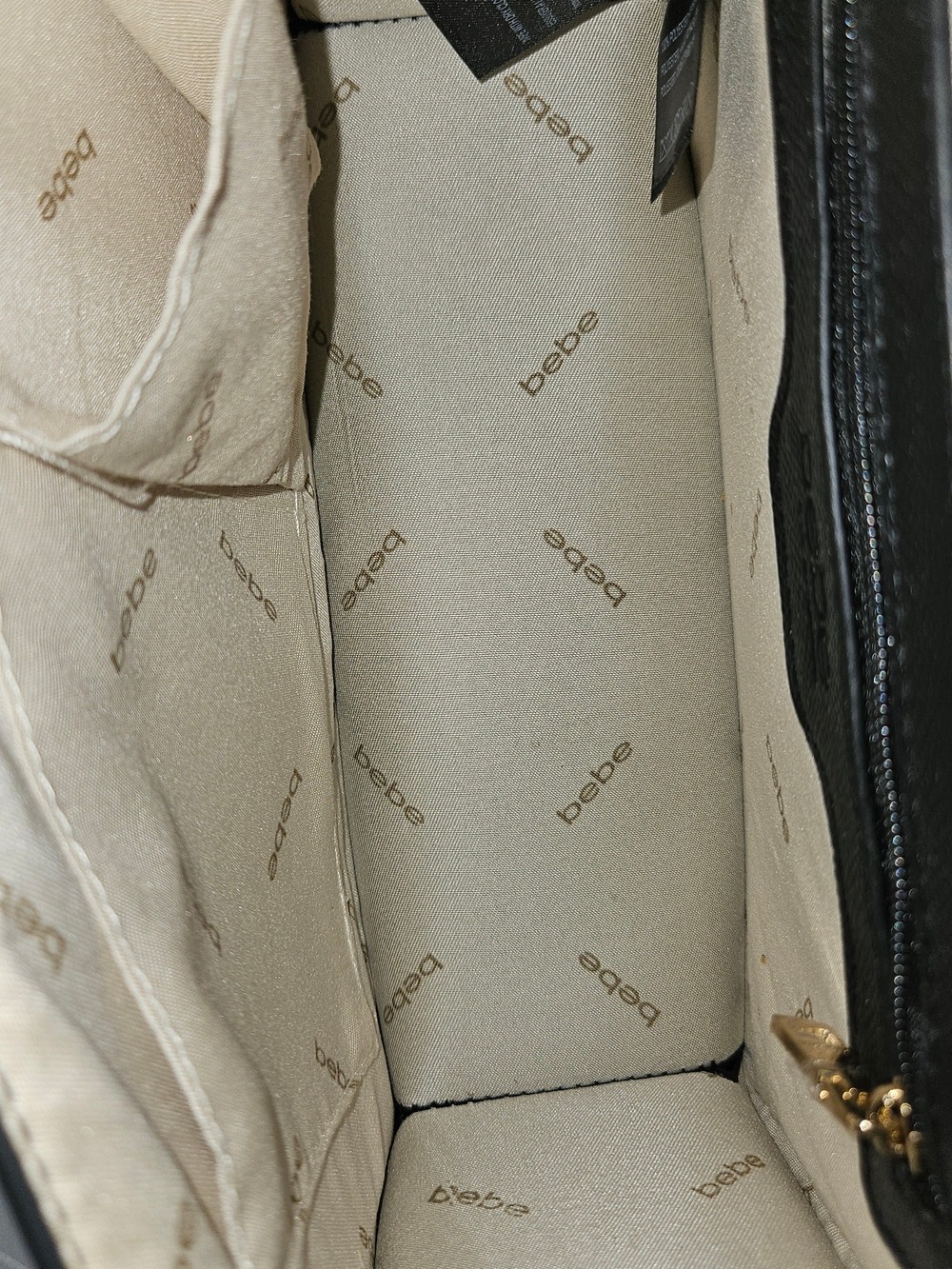 bebe Black and Gray Logo Chain Strap Crossbody Bag - Picture 3 of 11